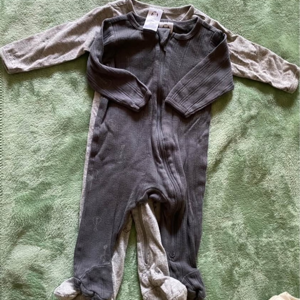 Gerber Charcoal and Light Gray Kids Footies